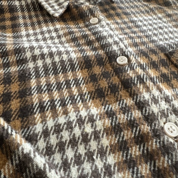 Audrey 3+1 Brown and White Casual Button Down Shirt - Picture 3 of 8